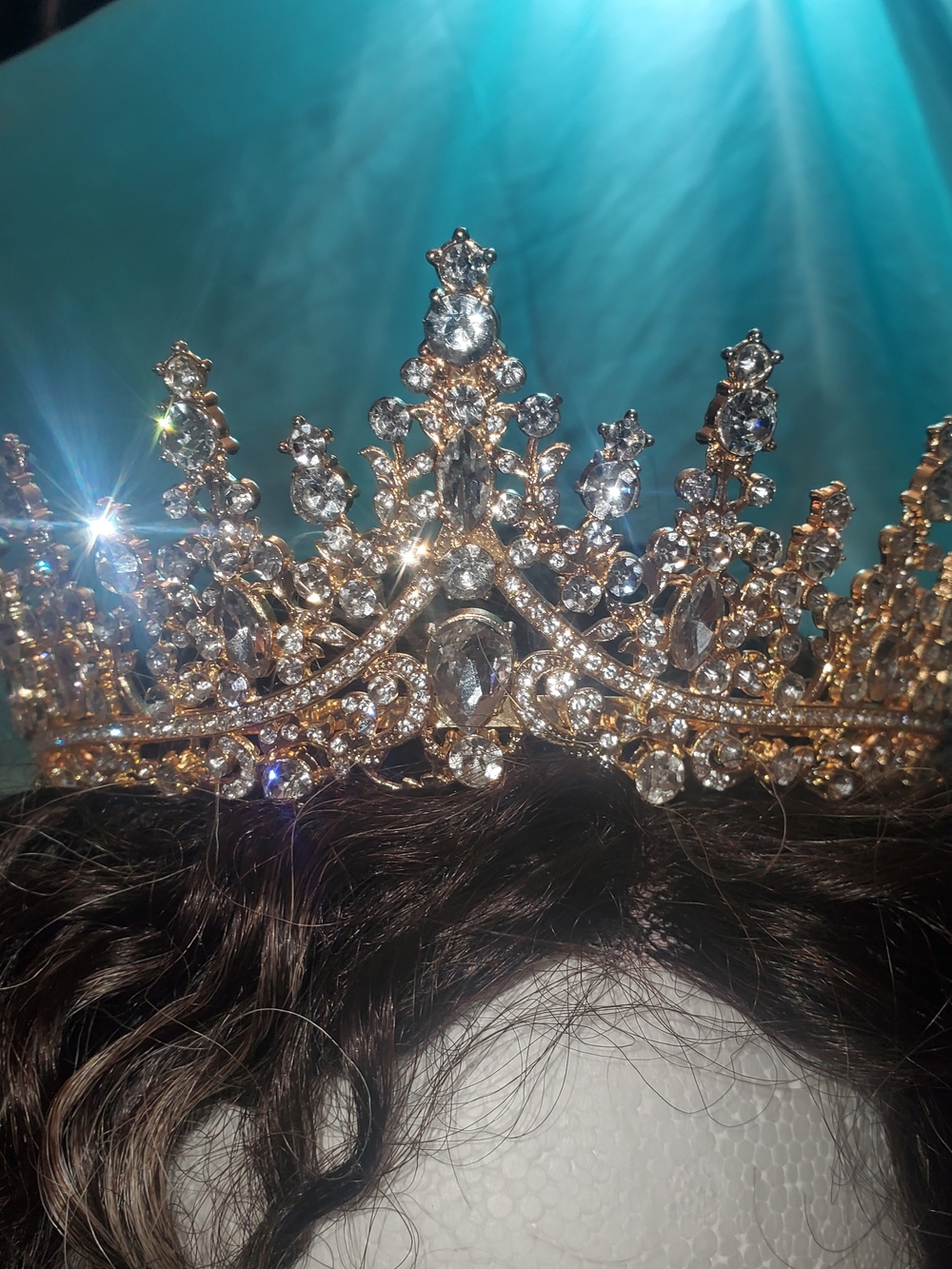 Gold and Crystal Bridal Tiara Crown - Elegant Women’s Headpiece